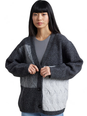 Cardigan Donna - Grigio/nero