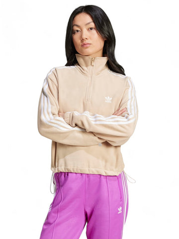 Felpa zip Donna - Beige