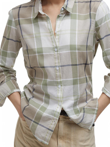 Camicia Bredon Barbour Donna - Verde/panna