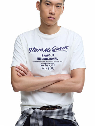 T-shirt Colman Steve McQueen Barbour Uomo - Bianco