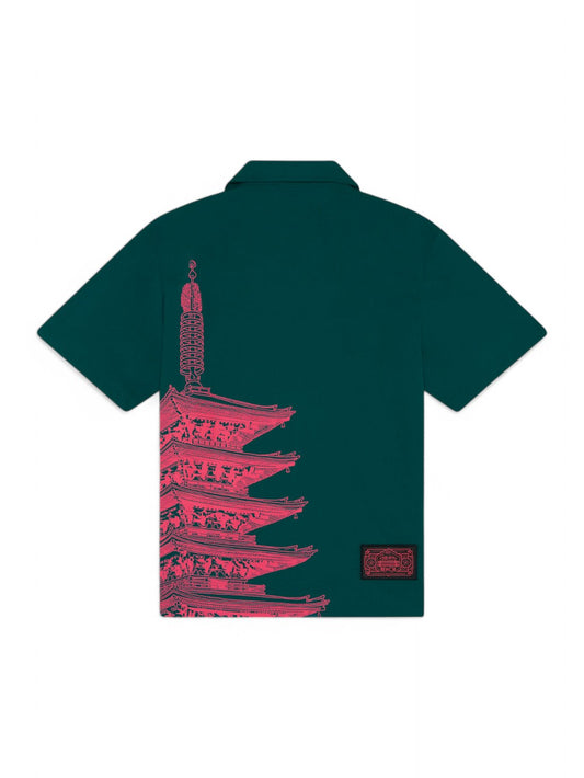Camicia Bowling Dolly Noire Bench Tokyo Uomo - Verde Petrolio