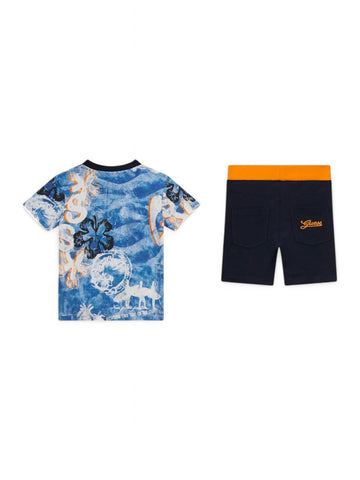 Set Bambino - BLUE PALM PRINT