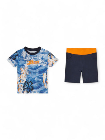 Set Bambino - BLUE PALM PRINT