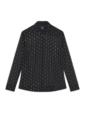 Camicia Uomo - Black Rectangle Stud