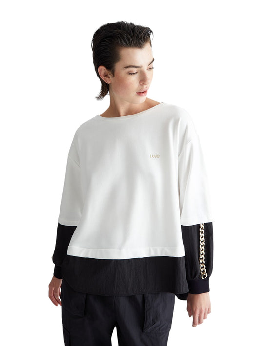 Felpa Donna - Light ivory/nero